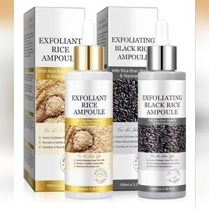 2PCS Black & White Rice Exfoliant Ampoule Duo